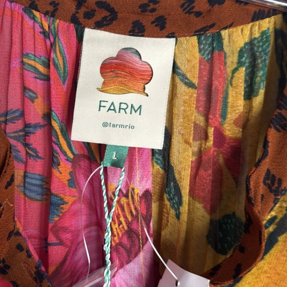 NEW FARM RIO Mixed Prints Button Down Maxi Dress In Mix Print Large - Picture 8 of 16